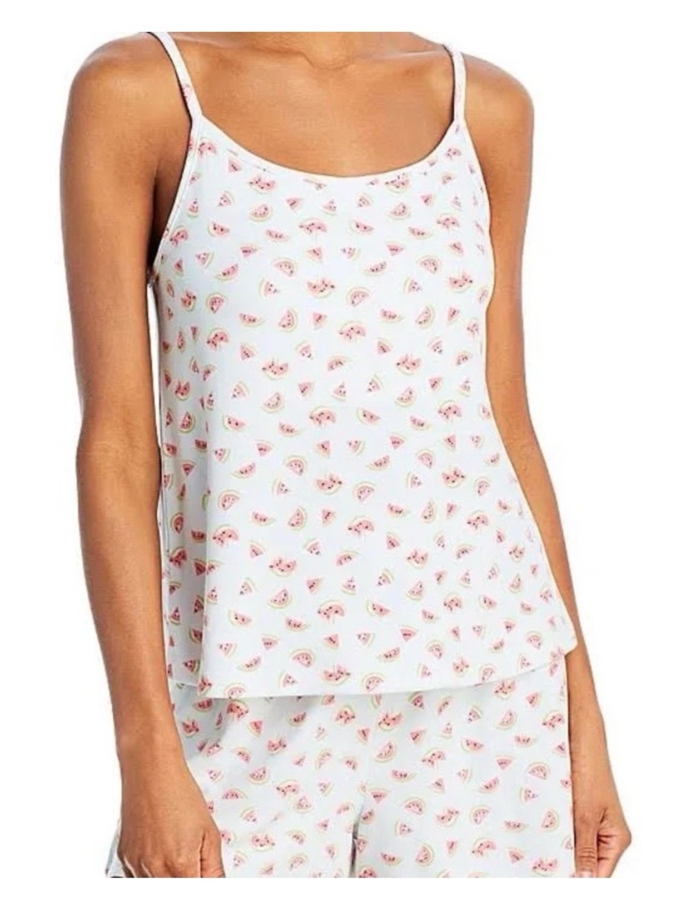 Bloomingdale's White & Pink Watermelon Print Pajama Cami Set